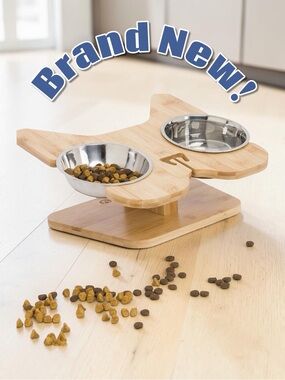 🐶🥣 NibbleyPets Elevated Dog Bowl Stand with Stainless Steel Bowls – 3-Piece Set